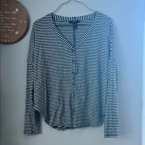 Striped Black and White Women's Top